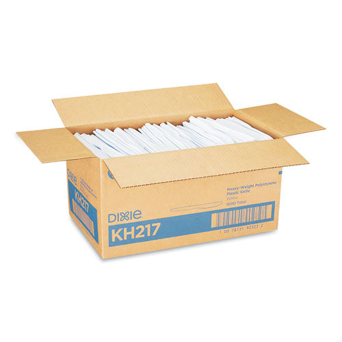 Plastic Cutlery, Heavyweight Knives, White, 1,000/carton.