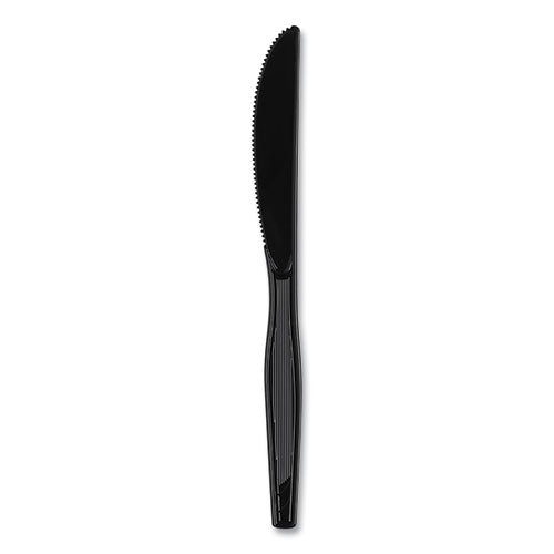 Plastic Cutlery, Heavyweight Knives, Black, 1,000/carton.