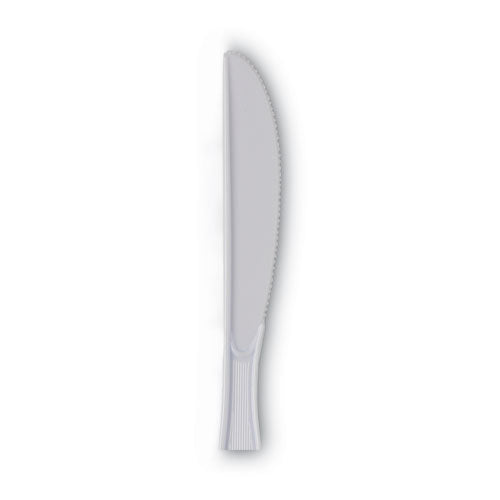 Plastic Cutlery, Heavy Mediumweight Knives, White, 1,000/carton.