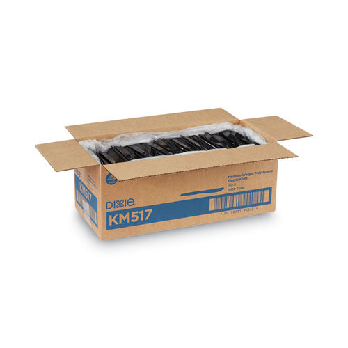 Plastic Cutlery, Heavy Mediumweight Knives, Black, 1,000/carton.