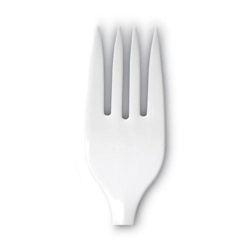 Plastic Cutlery, Mediumweight Forks, White, 1,000/carton.