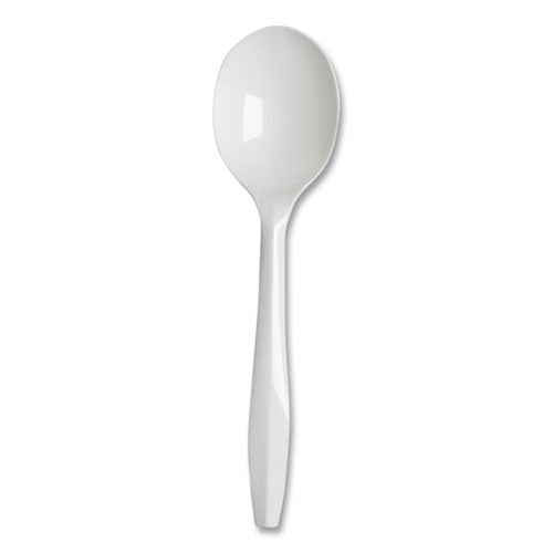 Plastic Cutlery, Mediumweight Soup Spoons, White, 1,000/carton.