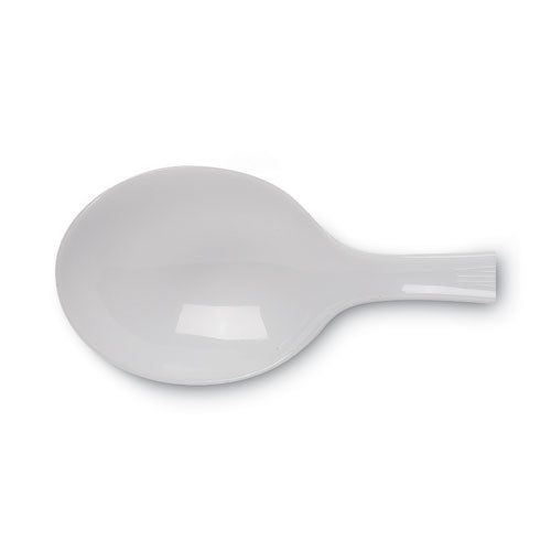 Plastic Cutlery, Heavyweight Soup Spoons, White, 100/box.