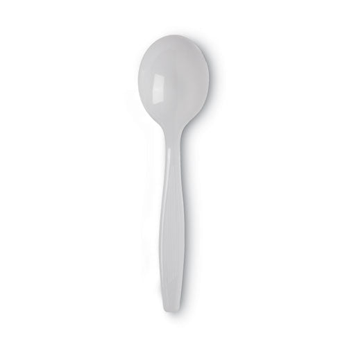 Plastic Cutlery, Heavyweight Soup Spoons, White, 1,000/carton.