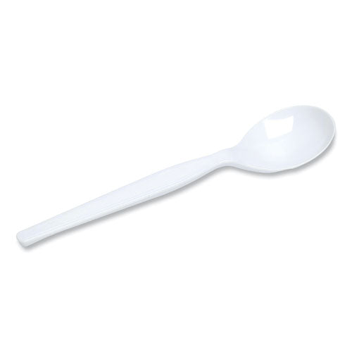 Plastic Cutlery, Heavyweight Soup Spoons, White, 1,000/carton.