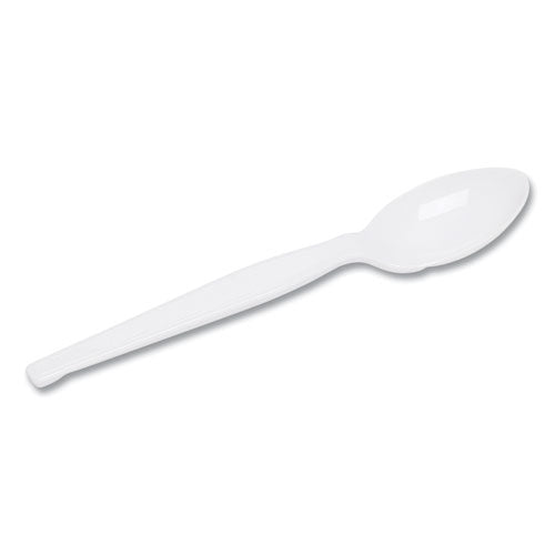 Plastic Cutlery, Heavyweight Teaspoons, White, 1,000/carton.