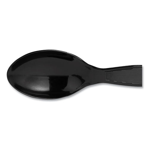 Plastic Cutlery, Heavyweight Teaspoons, Black, 1,000/carton.