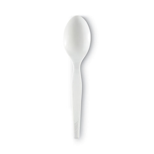 Plastic Cutlery, Heavy Mediumweight Teaspoons, White, 1,000/carton.