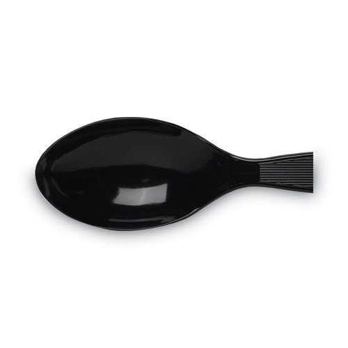 Plastic Cutlery, Heavy Mediumweight Teaspoons, Black, 1,000/carton.