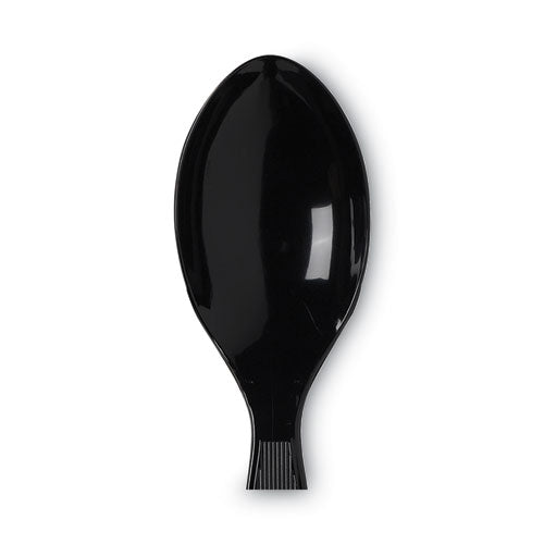 Plastic Cutlery, Heavy Mediumweight Teaspoons, Black, 1,000/carton.