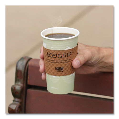 Ecogrip Hot Cup Sleeves - Renewable And Compostable, Fits 12, 16, 20, 24 Oz Cups, Kraft, 1,300/carton.