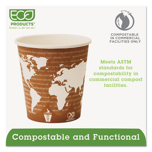 World Art Renewable And Compostable Hot Cups, 10 Oz, 50/pack, 20 Packs/carton.