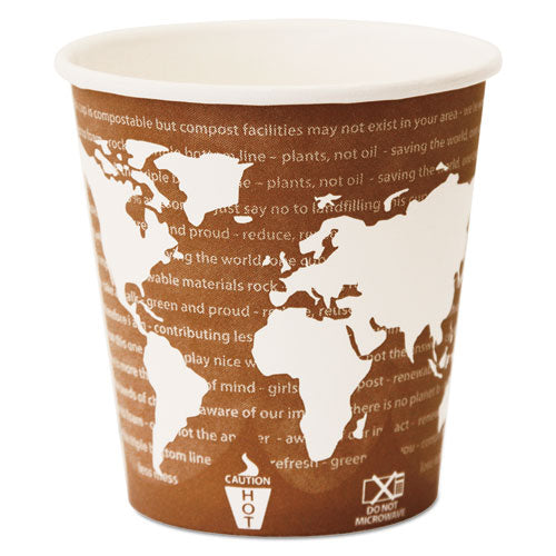 World Art Renewable And Compostable Hot Cups, 10 Oz, 50/pack, 20 Packs/carton.