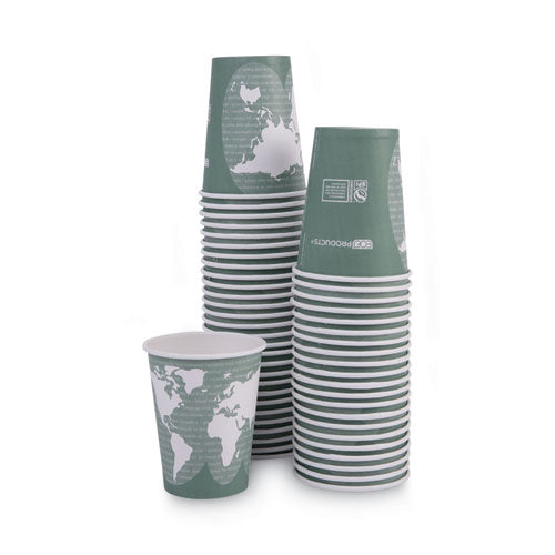 World Art Renewable And Compostable Hot Cups, 12 Oz, Gray, 50/pack.