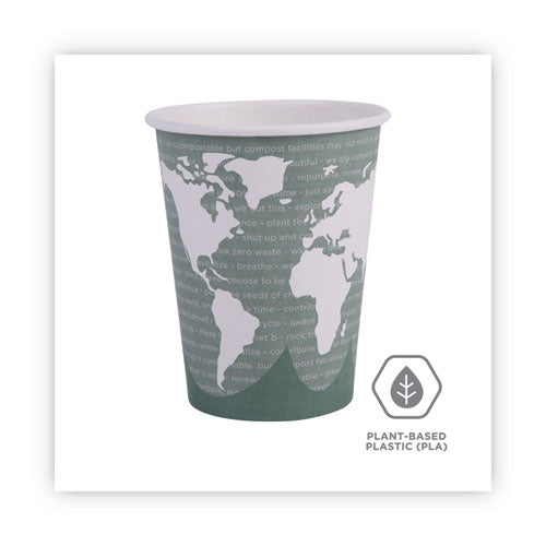 World Art Renewable And Compostable Hot Cups, 12 Oz, Gray, 50/pack.