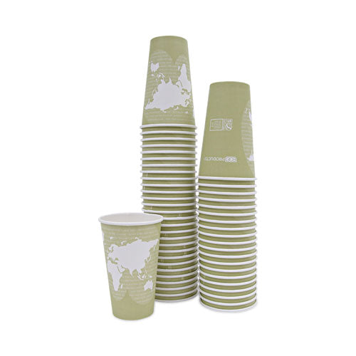 World Art Renewable And Compostable Hot Cups, 16 Oz, Moss, 50/pack.