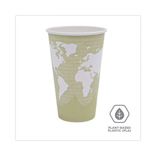 World Art Renewable And Compostable Hot Cups, 16 Oz, 50/pack, 20 Packs/carton.