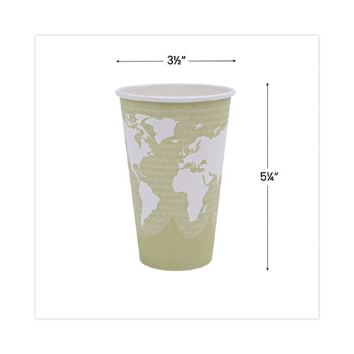 World Art Renewable And Compostable Hot Cups, 16 Oz, 50/pack, 20 Packs/carton.