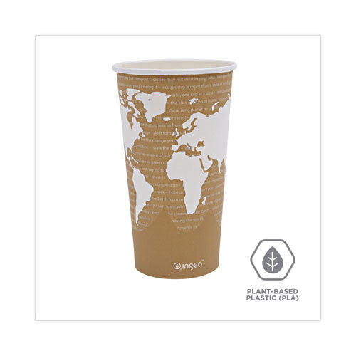 World Art Renewable And Compostable Hot Cups, 20 Oz, 50/pack, 20 Packs/carton.