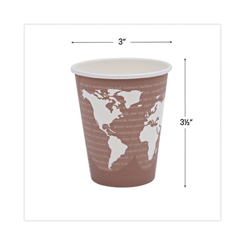 World Art Renewable And Compostable Hot Cups, 8 Oz, Plum, 50/pack.