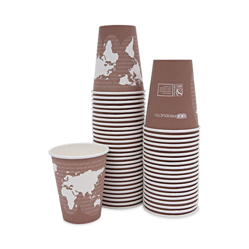 World Art Renewable And Compostable Hot Cups, 8 Oz, Plum, 50/pack.