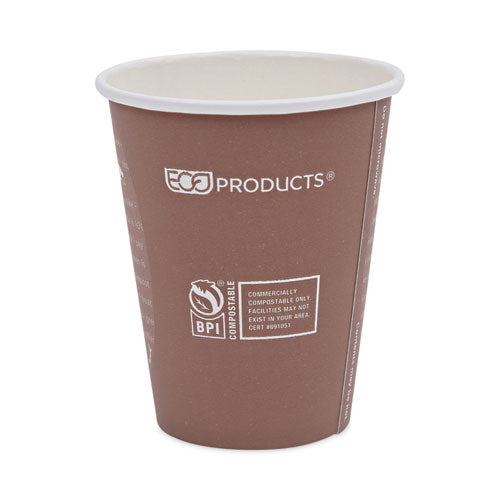 World Art Renewable And Compostable Hot Cups, 8 Oz, Plum, 50/pack.