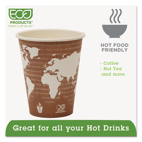 World Art Renewable And Compostable Hot Cups, 8 Oz, 50/pack, 20 Packs/carton.