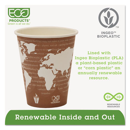 World Art Renewable And Compostable Hot Cups, 8 Oz, 50/pack, 20 Packs/carton.