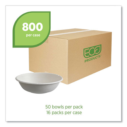 Vanguard Renewable And Compostable Sugarcane Bowls, 16 Oz, White, 800/carton.