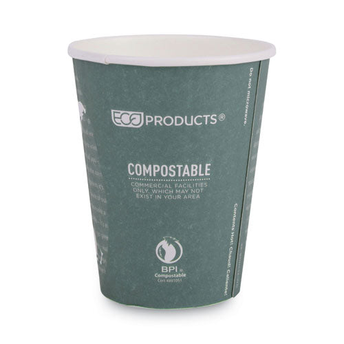 World Art Renewable And Compostable Insulated Hot Cups, Pla, 12 Oz, 40/packs, 15 Packs/carton.