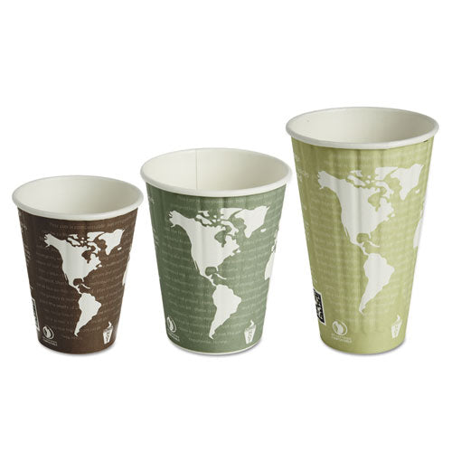 World Art Renewable And Compostable Insulated Hot Cups, Pla, 8 Oz, 40/pack, 20 Packs/carton.