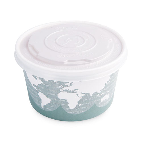 World Art Renewable And Compostable Food Container, 12 Oz, 4.05 Diameter X 2.5 H, Green, Paper, 25/pack, 20 Packs/carton.