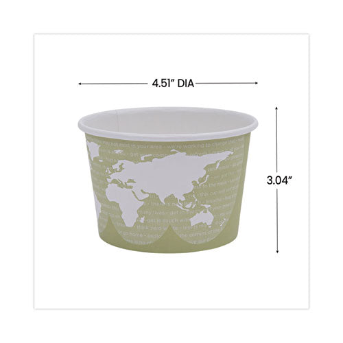 World Art Renewable And Compostable Food Container, 16 Oz, 4.05 Diameter X 3 H, Seafoam, Paper, 25/pack, 20 Packs/carton.