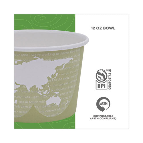 World Art Renewable And Compostable Food Container, 16 Oz, 4.05 Diameter X 3 H, Seafoam, Paper, 25/pack, 20 Packs/carton.