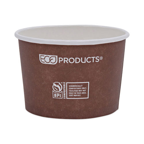 World Art Renewable And Compostable Food Container, 8 Oz,3.04 Diameter X 2.3 H, Brown, Paper, 50/pack, 20 Packs/carton