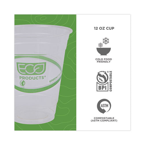 Greenstripe Renewable And Compostable Cold Cups, 12 Oz, Clear, 50/pack, 20 Packs/carton.