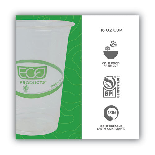 Greenstripe Renewable And Compostable Cold Cups Convenience Pack, Clear, 16 Oz, 50/pack.