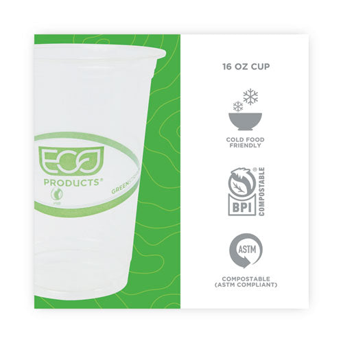 Greenstripe Renewable And Compostable Cold Cups, 16 Oz, Clear, 50/pack, 20 Packs/carton.