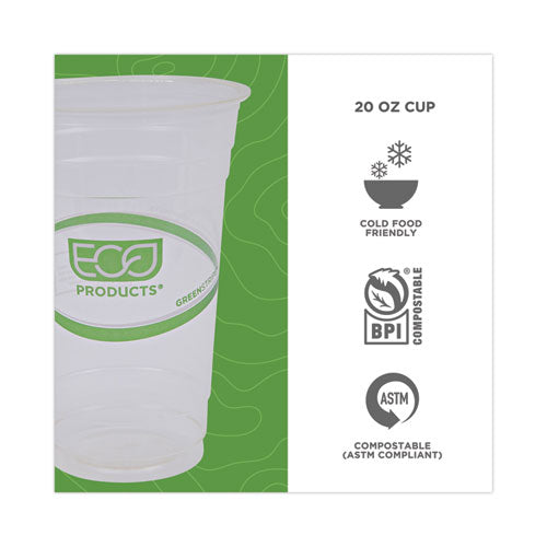 Greenstripe Renewable And Compostable Cold Cups, 20 Oz,Clear, 50/pack, 20 Packs/carton