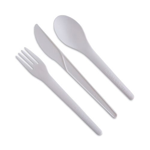 Plantware Compostable Cutlery, Spoon, 6", Pearl White, 50/pack, 20 Pack/carton.