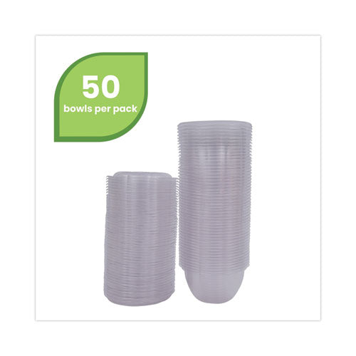 Renewable And Compostable Containers, 18 Oz,5.5" Diameter X 2.3"h, Clear, Plastic, 150/carton