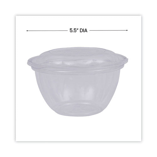 Renewable And Compostable Containers, 18 Oz,5.5" Diameter X 2.3"h, Clear, Plastic, 150/carton