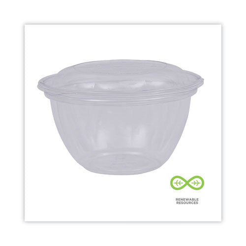 Renewable And Compostable Containers, 18 Oz,5.5" Diameter X 2.3"h, Clear, Plastic, 150/carton