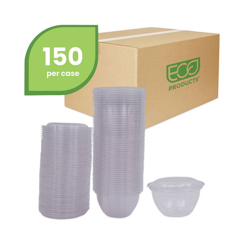 Renewable And Compostable Containers, 18 Oz,5.5" Diameter X 2.3"h, Clear, Plastic, 150/carton