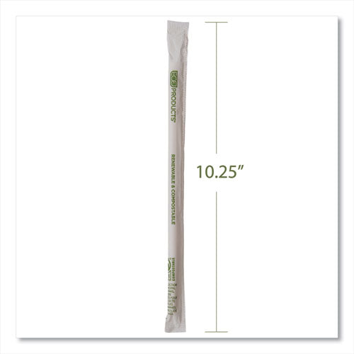 Renewable And Compostable Pha Straws, 10.25", Natural White, 1,250/carton.