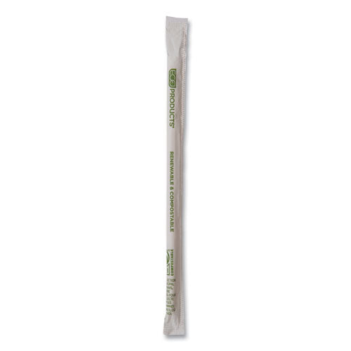 Renewable And Compostable Pha Straws, 7.75", Natural White, 2,000/carton.