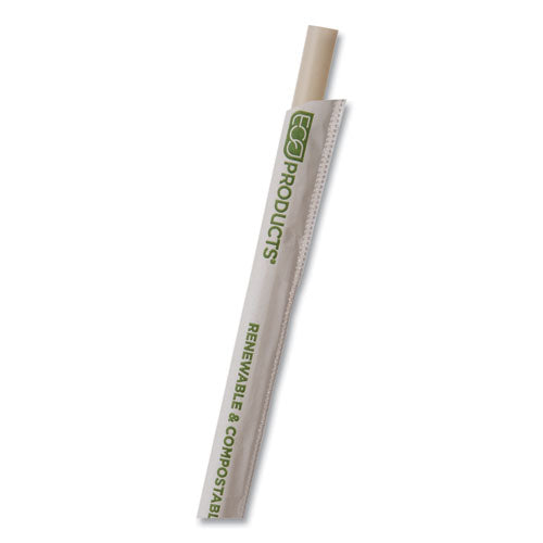 Renewable And Compostable Pha Straws, 7.75", Natural White, 2,000/carton.