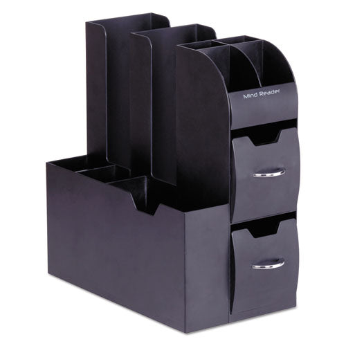 Coffee Condiment Caddy Organizer, 10 Compartments, 5.4 X 11 X 12.6, Black.