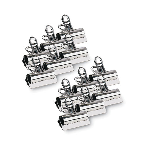 Bulldog Clips, Jumbo, Nickel, 12/box.