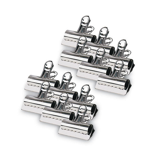 Bulldog Clips, Jumbo, Nickel, 12/box.